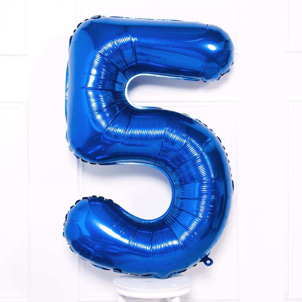 Blue Number Balloons 34"