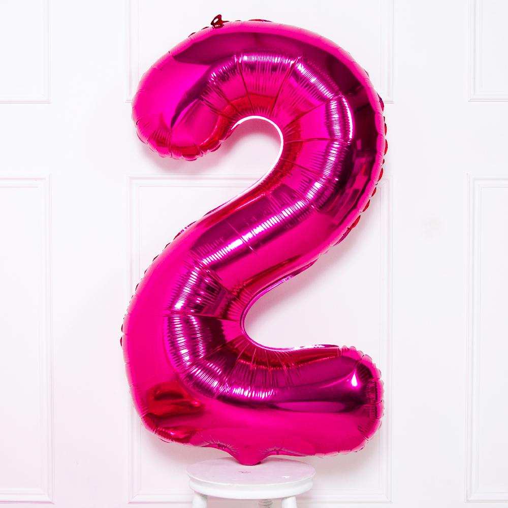 Pink Number Balloons 34"