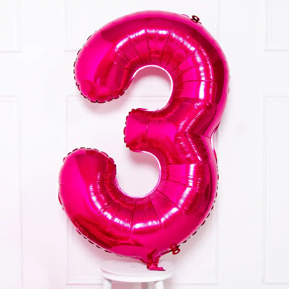 Pink Number Balloons 34"