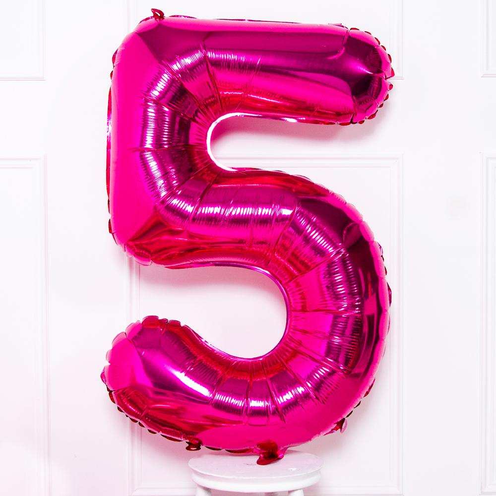 Pink Number Balloons 34"