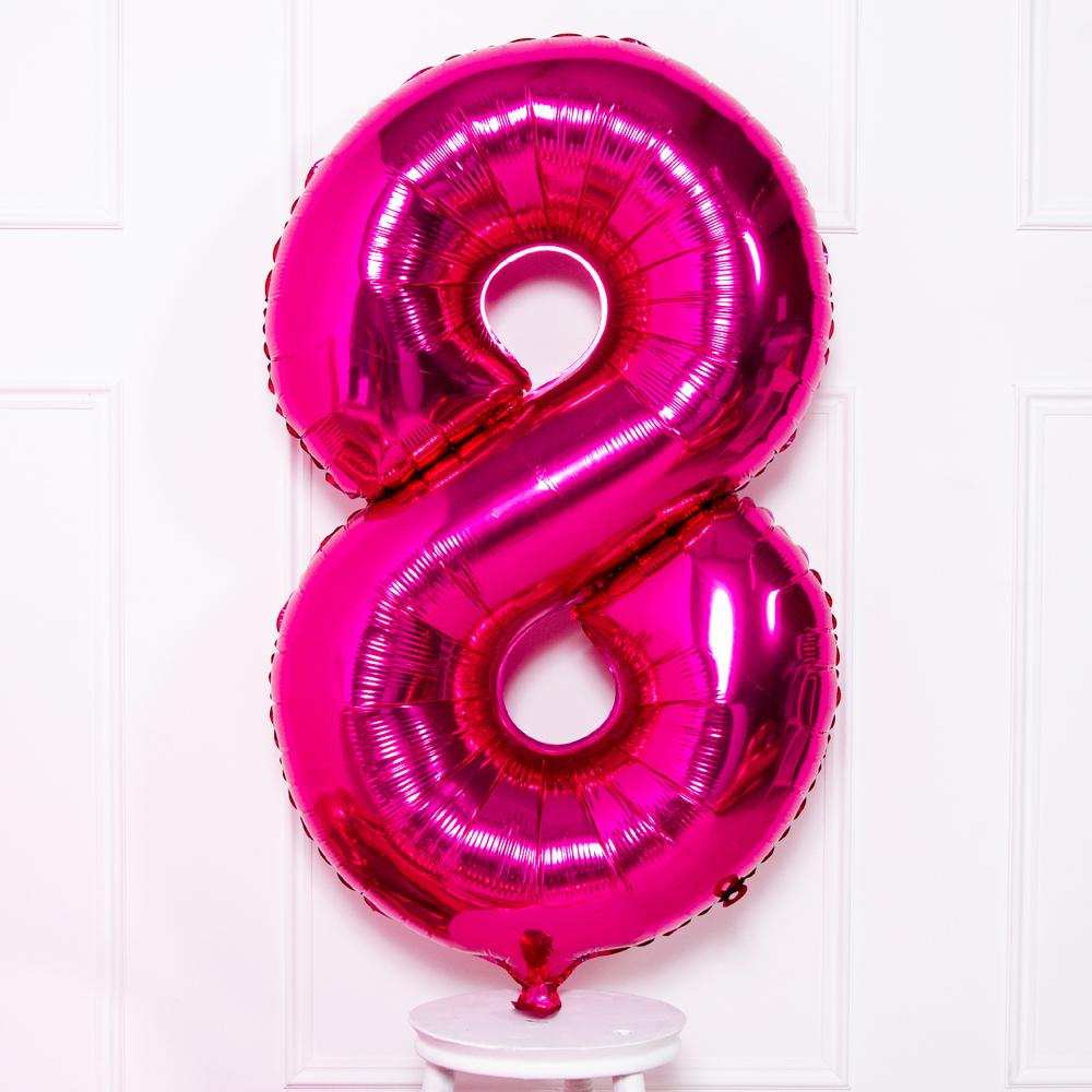 Pink Number Balloons 34"