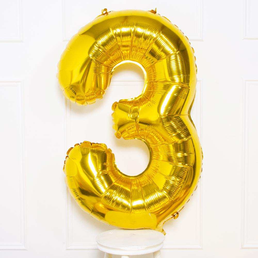 Gold Number Balloons 34"