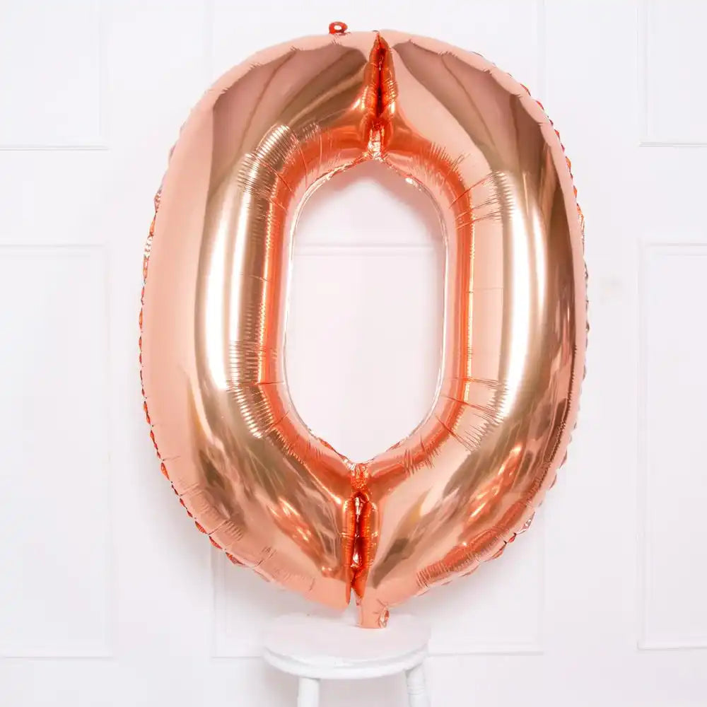 Rose Gold Number Balloons 34"