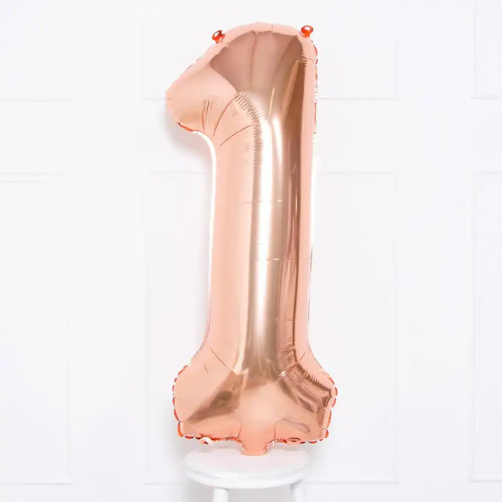 Rose Gold Number Balloons 34"