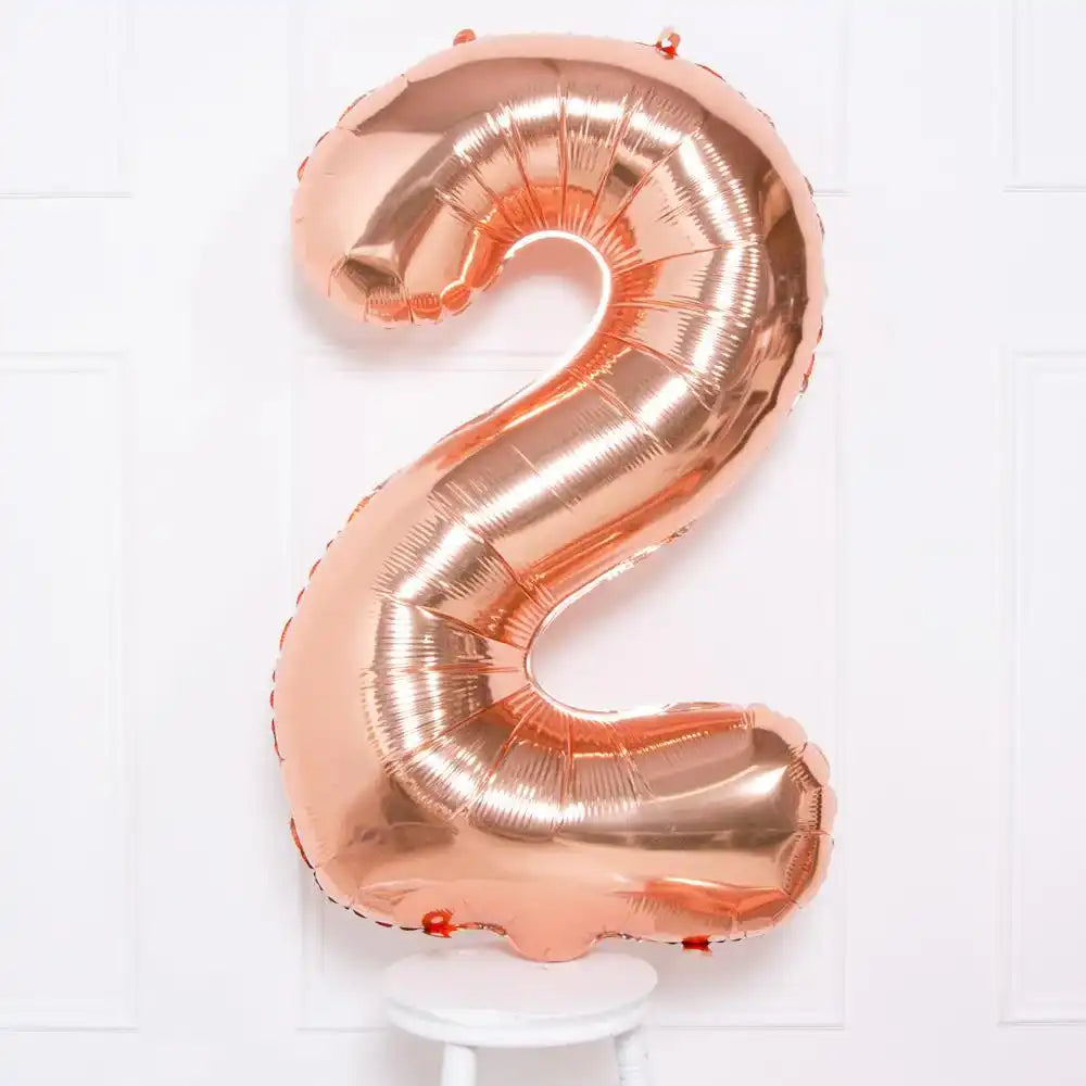 Rose Gold Number Balloons 34"