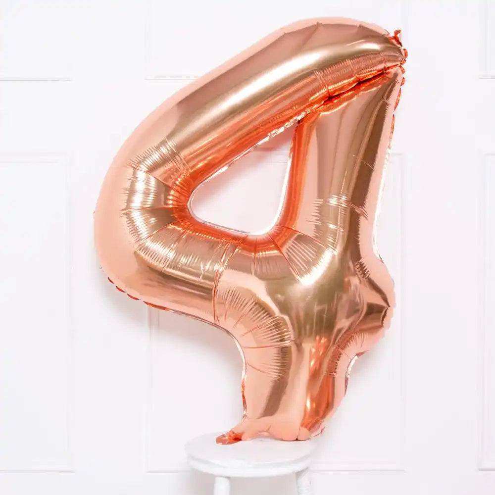 Rose Gold Number Balloons 34"