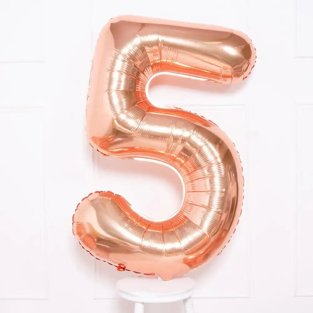 Rose Gold Number Balloons 34"