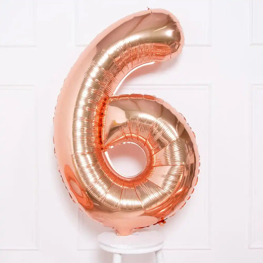 Rose Gold Number Balloons 34"