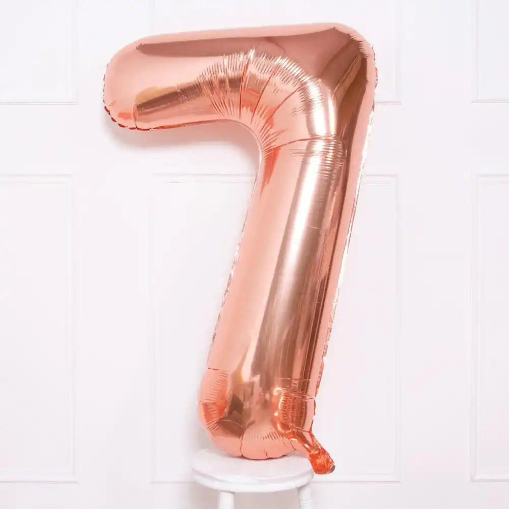 Rose Gold Number Balloons 34"