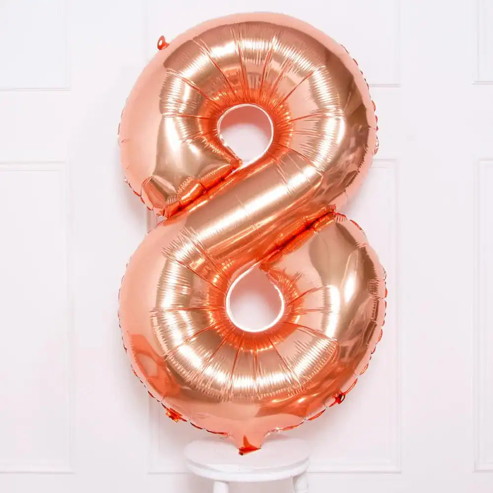 Rose Gold Number Balloons 34"