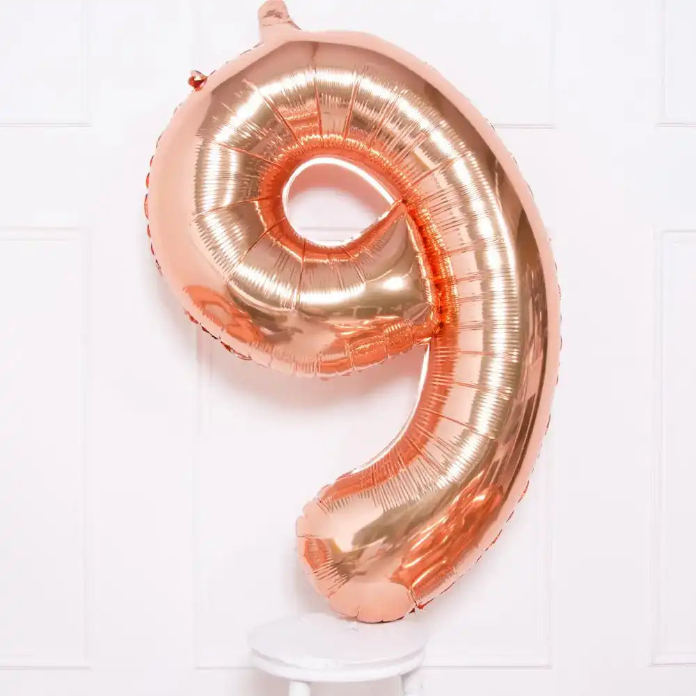 Rose Gold Number Balloons 34"