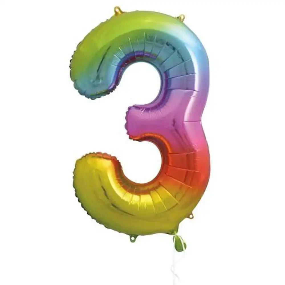 Rainbow Number Balloons 34"