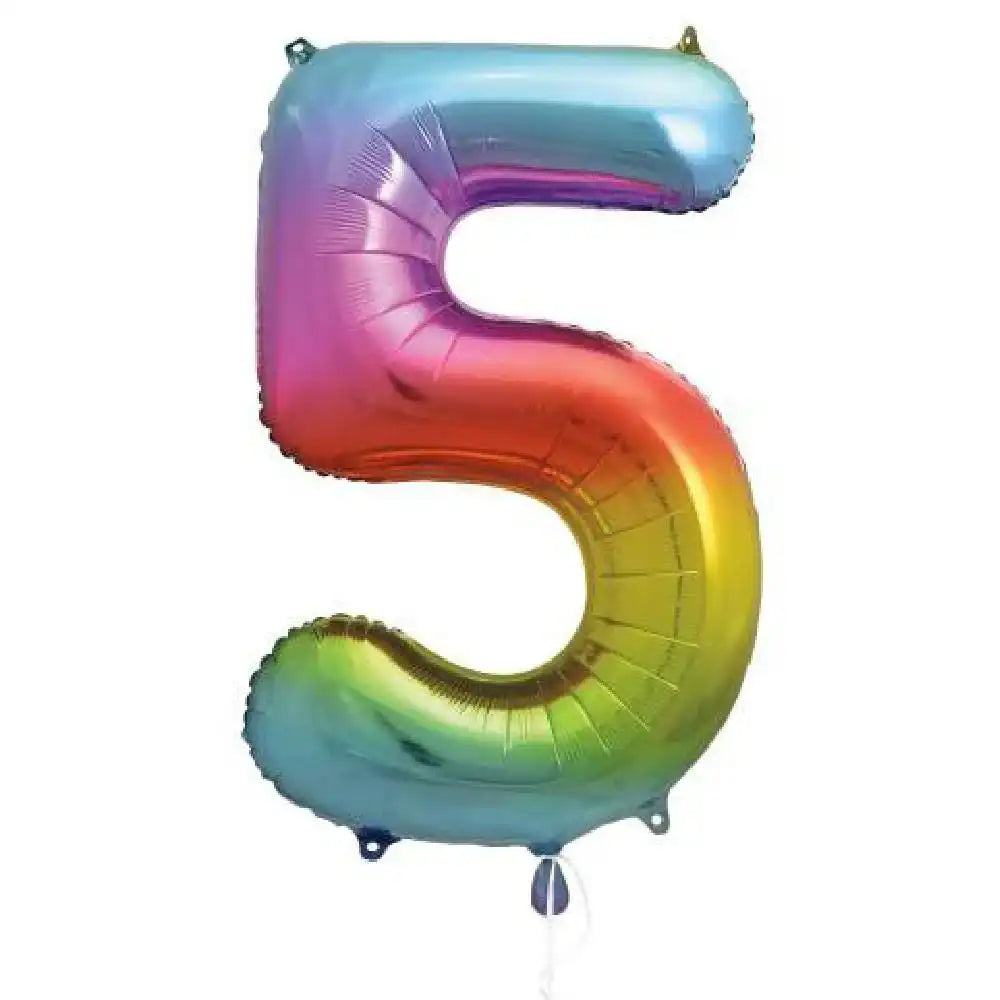 Rainbow Number Balloons 34"