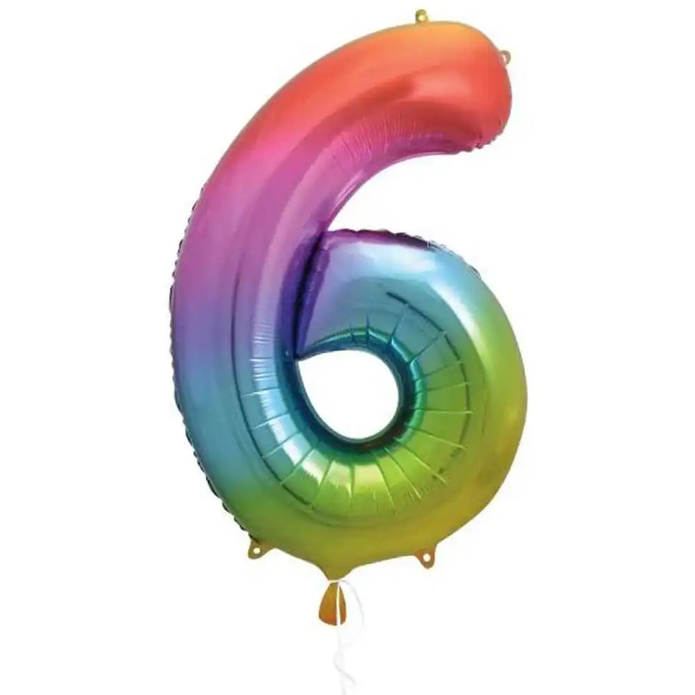 Rainbow Number Balloons 34"