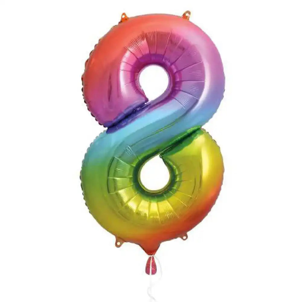 Rainbow Number Balloons 34"