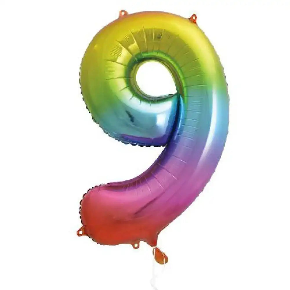 Rainbow Number Balloons 34"
