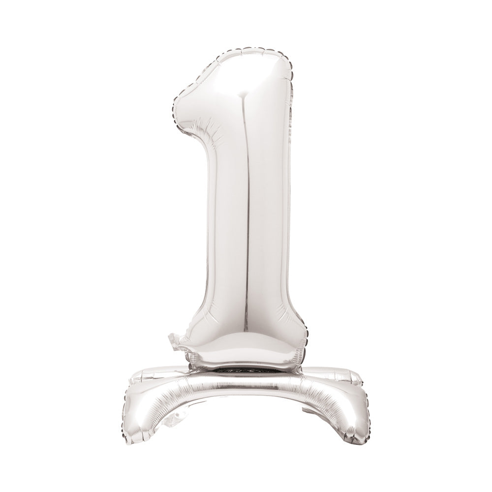 Silver Standing Number Balloon - 1