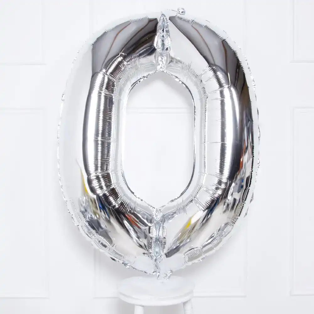 Silver Number Balloons 34"