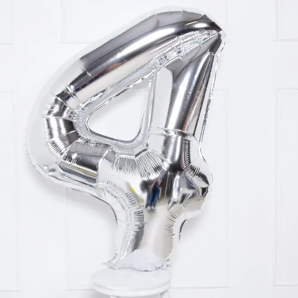 Silver Number Balloons 34"