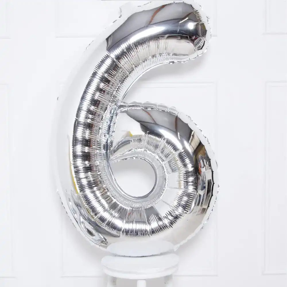 Silver Number Balloons 34"