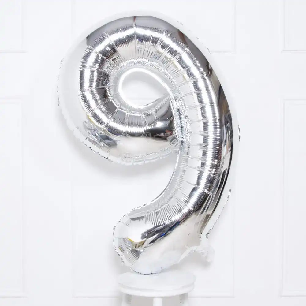 Silver Number Balloons 34"