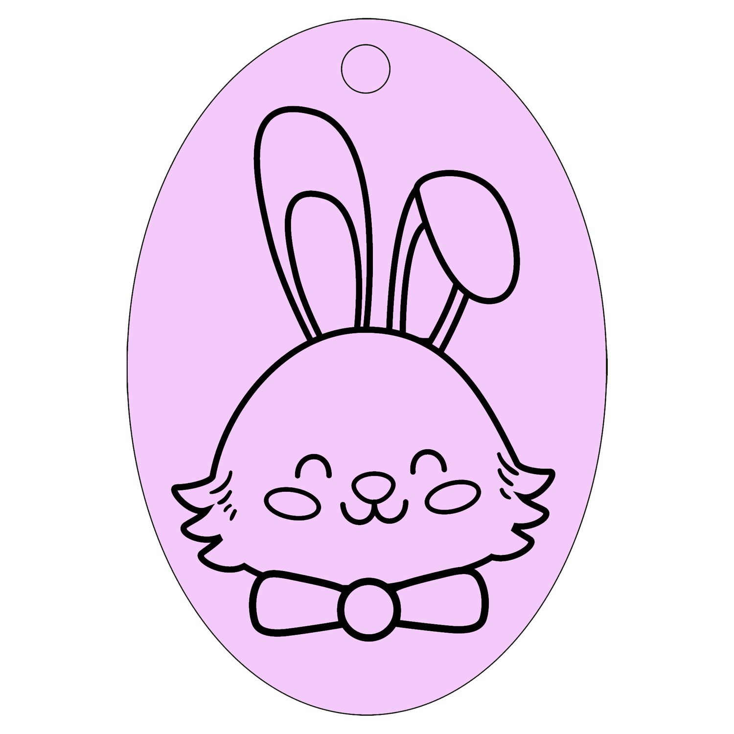 Bunny with a Bow Tie - Oval Sand Art - Pack of 10