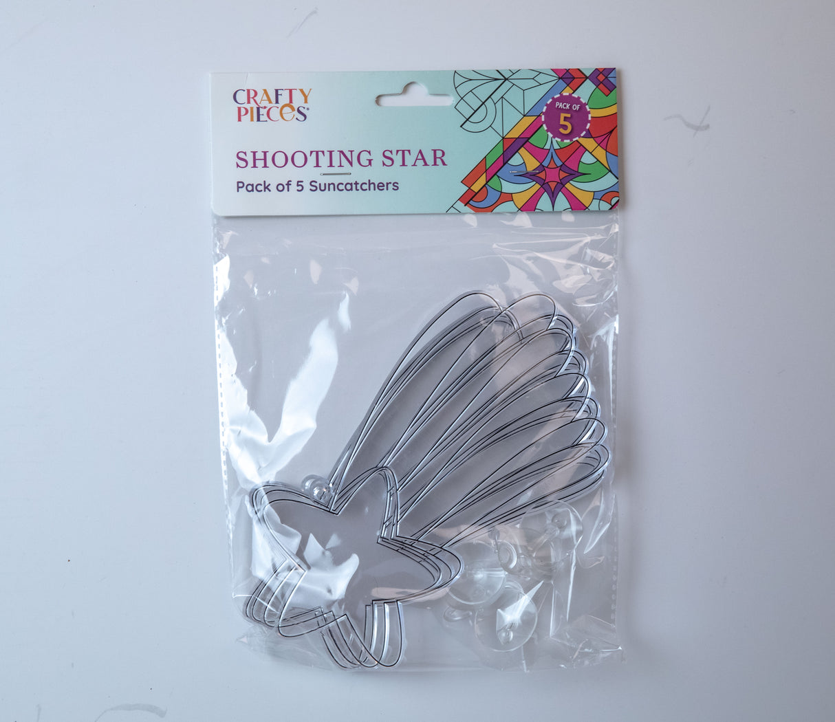 Suncatcher - Shooting Star - Pack of 5 with Suction Hooks