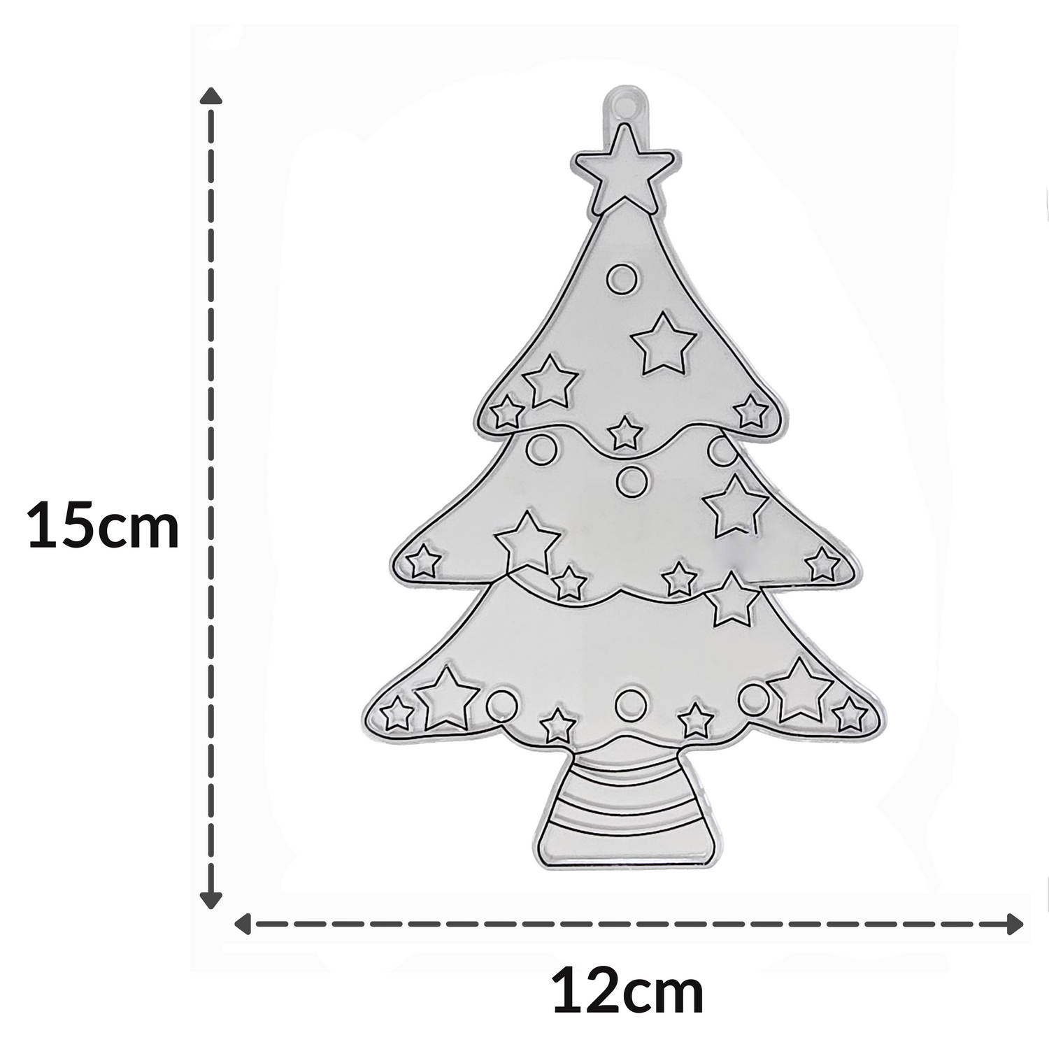 Suncatcher  -   Christmas Tree   -  Pack of 5 with Suction Hooks