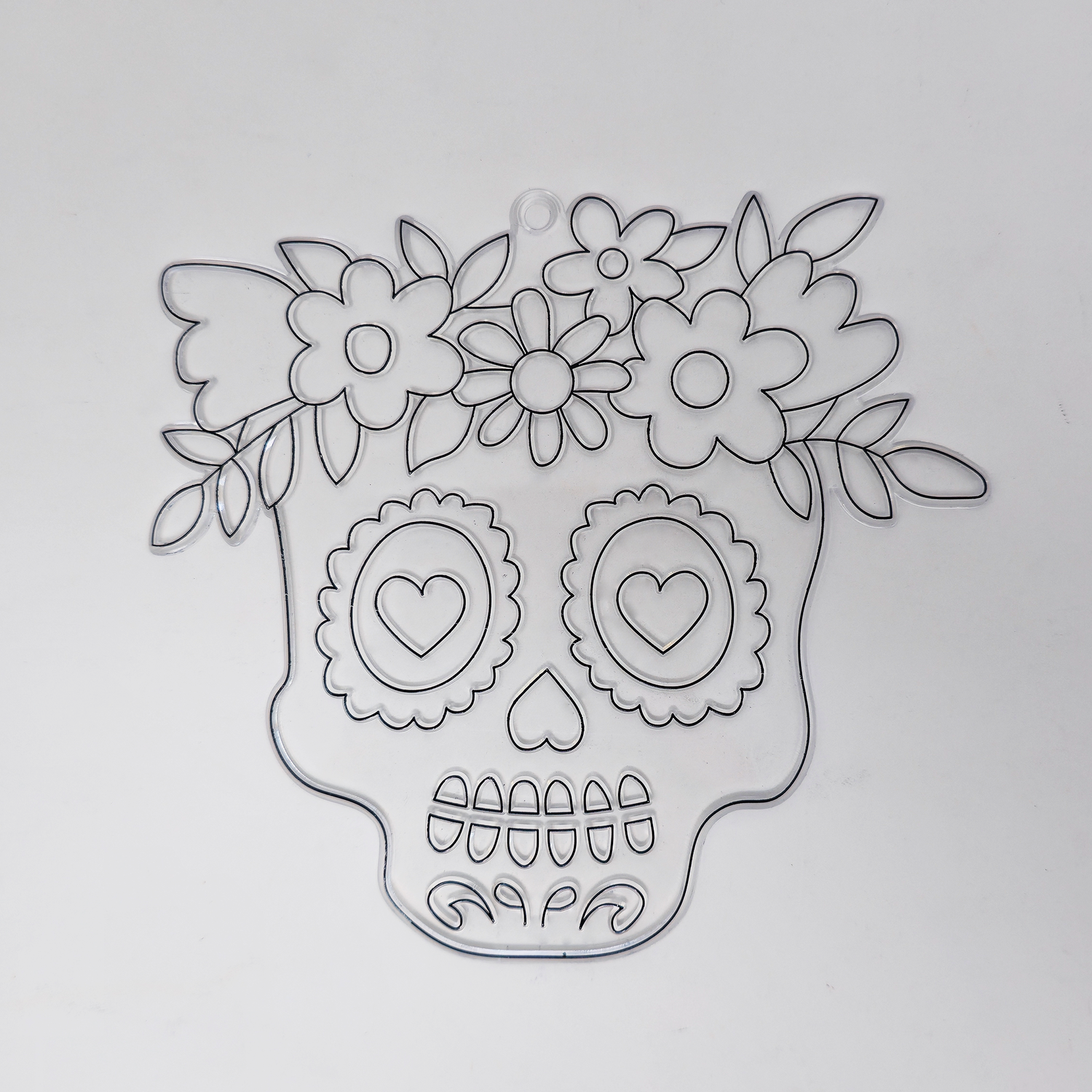 Suncatcher  -  Day of the Dead Skull  - Pack of 5 with Suction Hooks