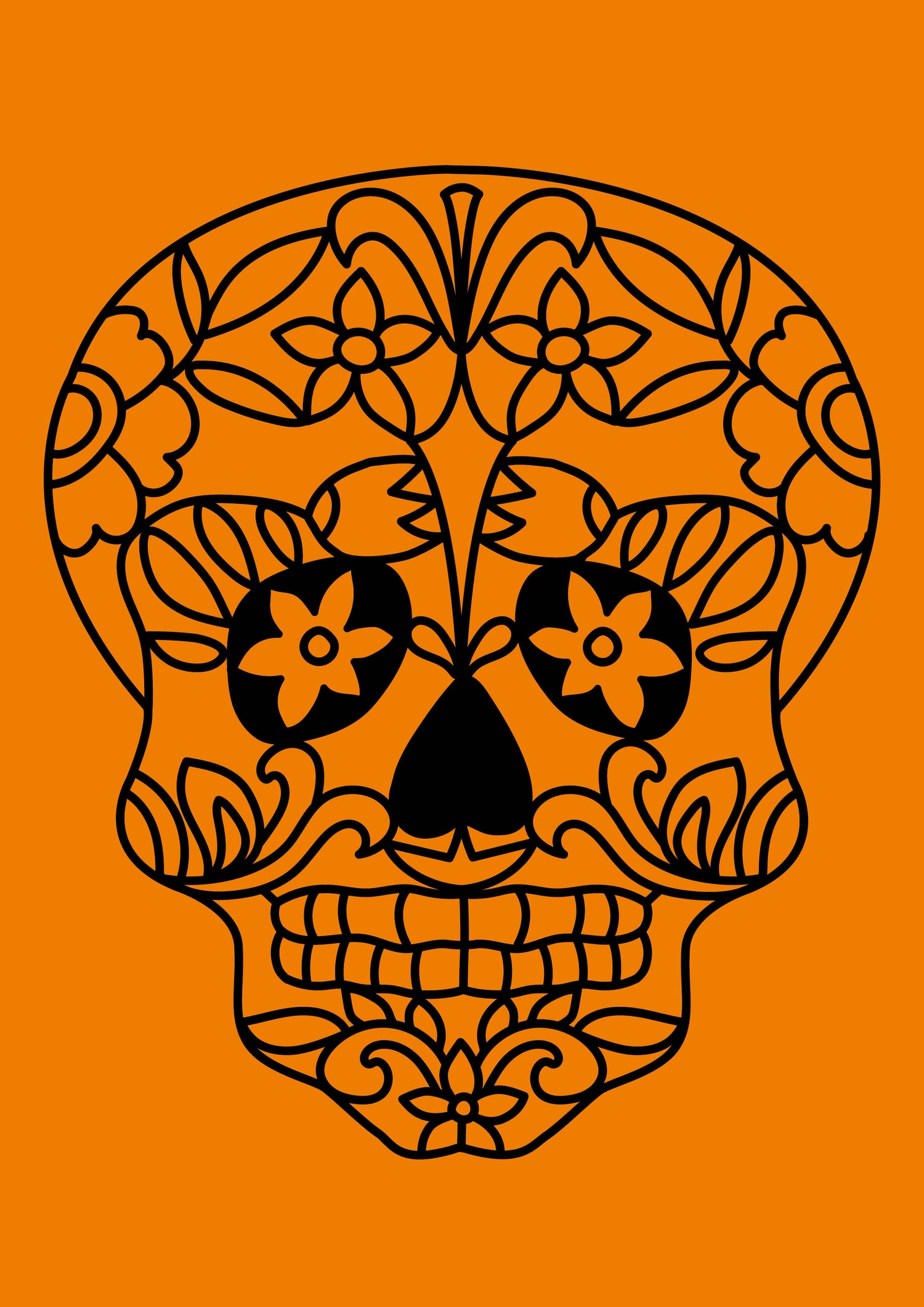 Day of the Dead Flower Skull A4 Sand Art Picture (10 Pack)