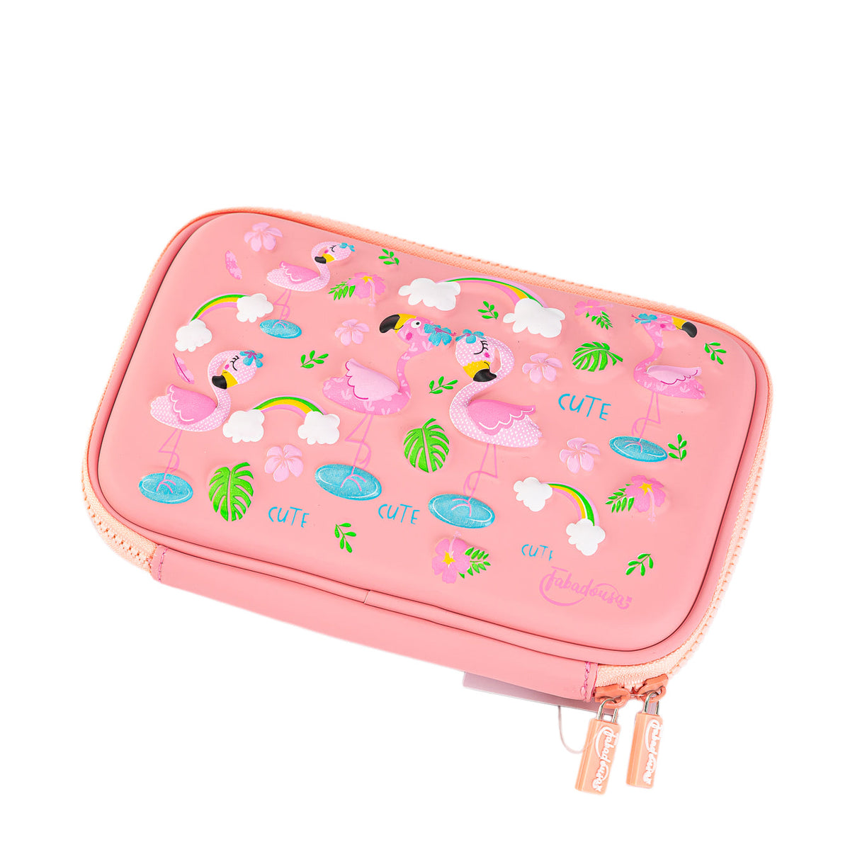Pink Flamingo Hardtop Pencil Case Teddy Tastic