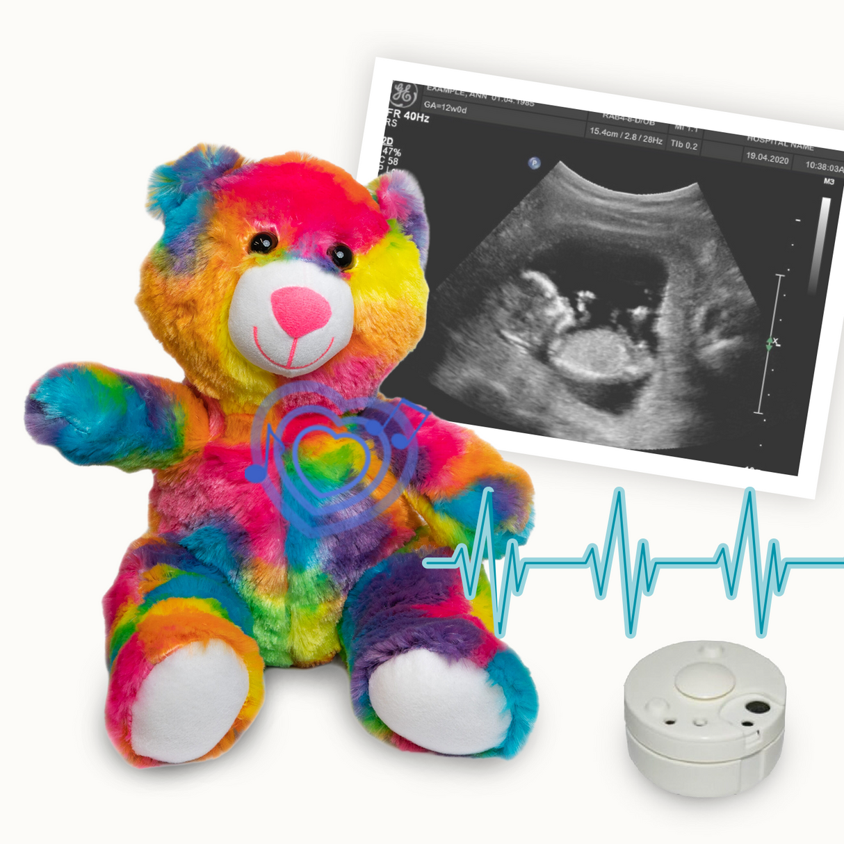 Heartbeat Stuffed Bear - Rio the Rainbow Bear