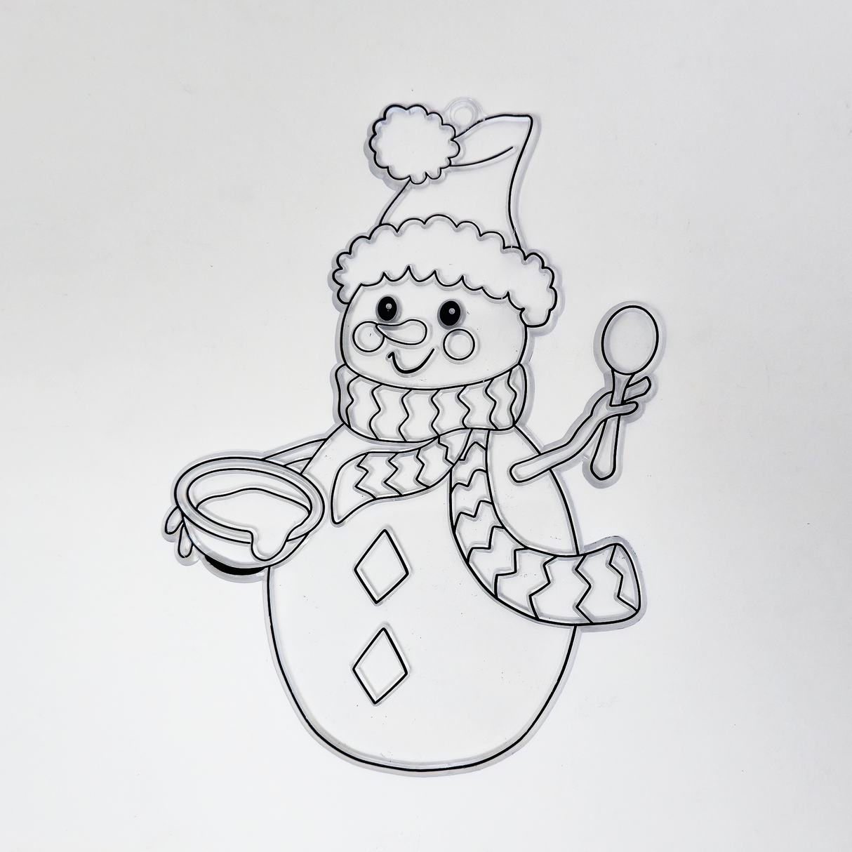 Suncatcher  -  Snowman   - Pack of 5 with Suction Hooks