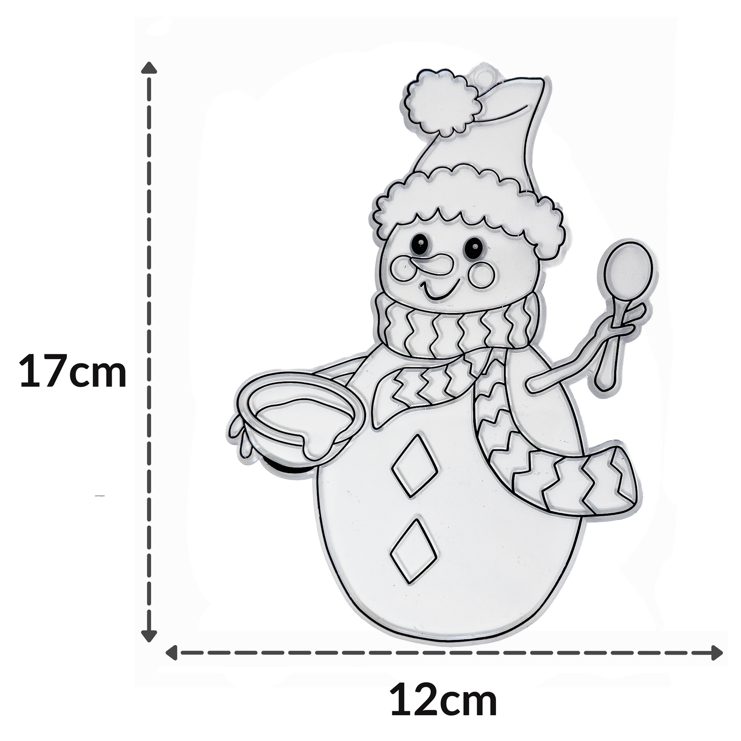 Suncatcher  -  Snowman   - Pack of 5 with Suction Hooks