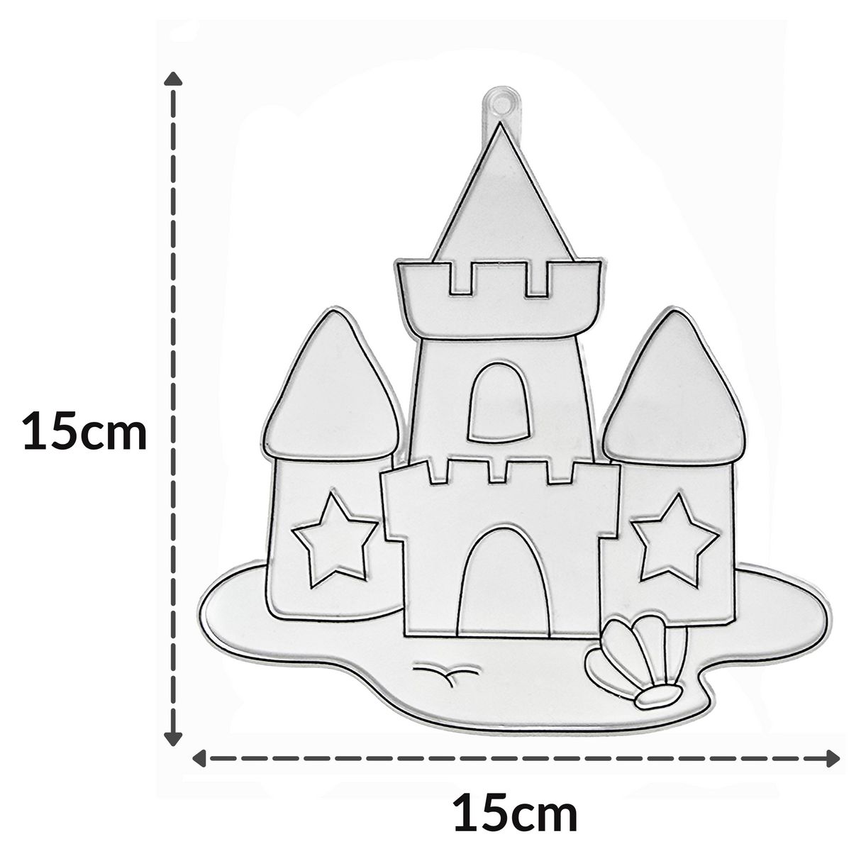 Suncatcher - Sand Castle - Pack of 5 with Suction Hooks