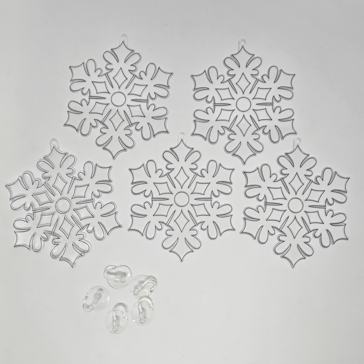 Suncatcher  -  Snowman   - Pack of 5 with Suction Hooks