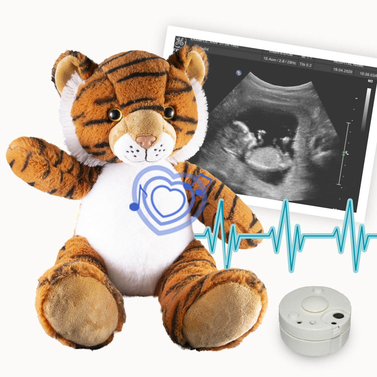 Heartbeat Stuffed Bear - Terry the Tiger