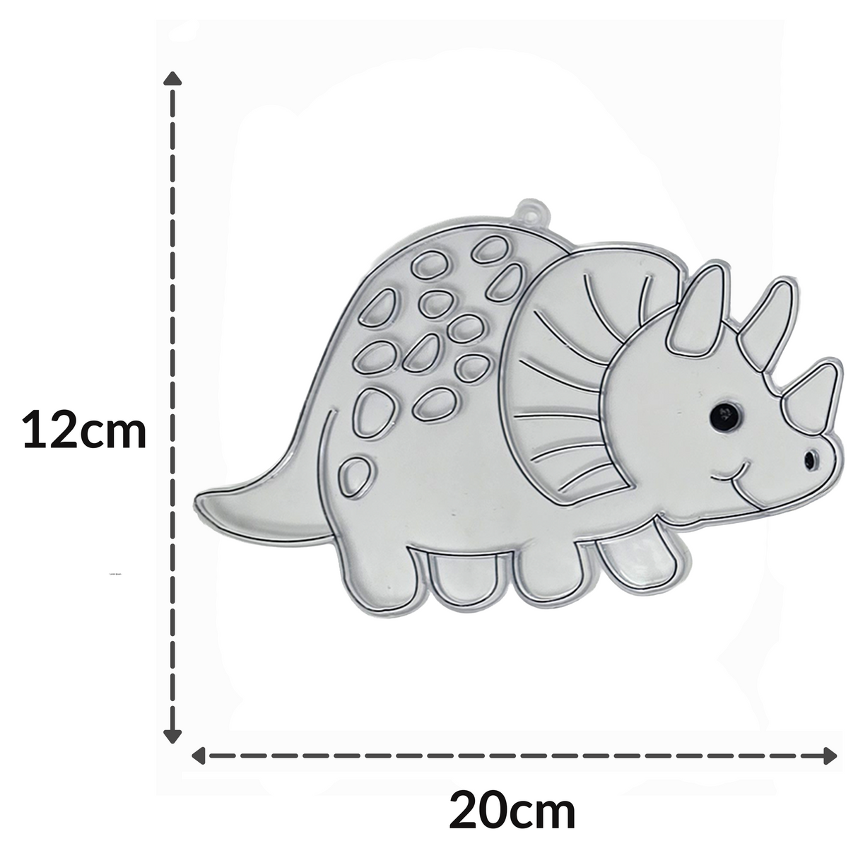 Suncatcher - Dino Triceratops - Pack of 5 with Suction Hooks