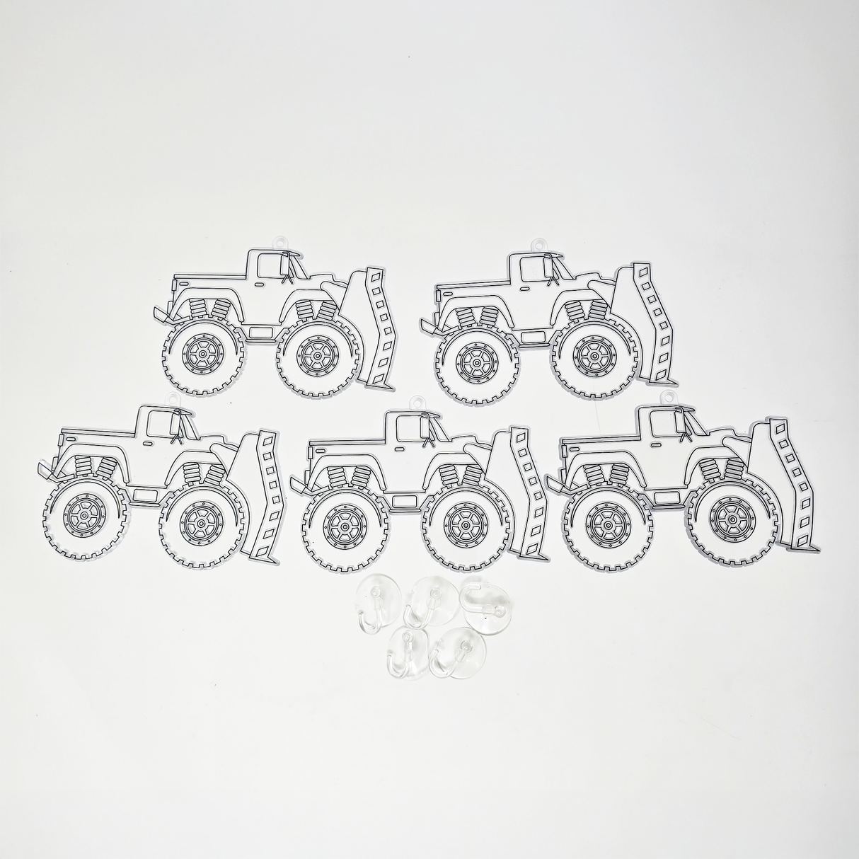 Suncatcher - Truck - Pack of 5 with Suction Hooks