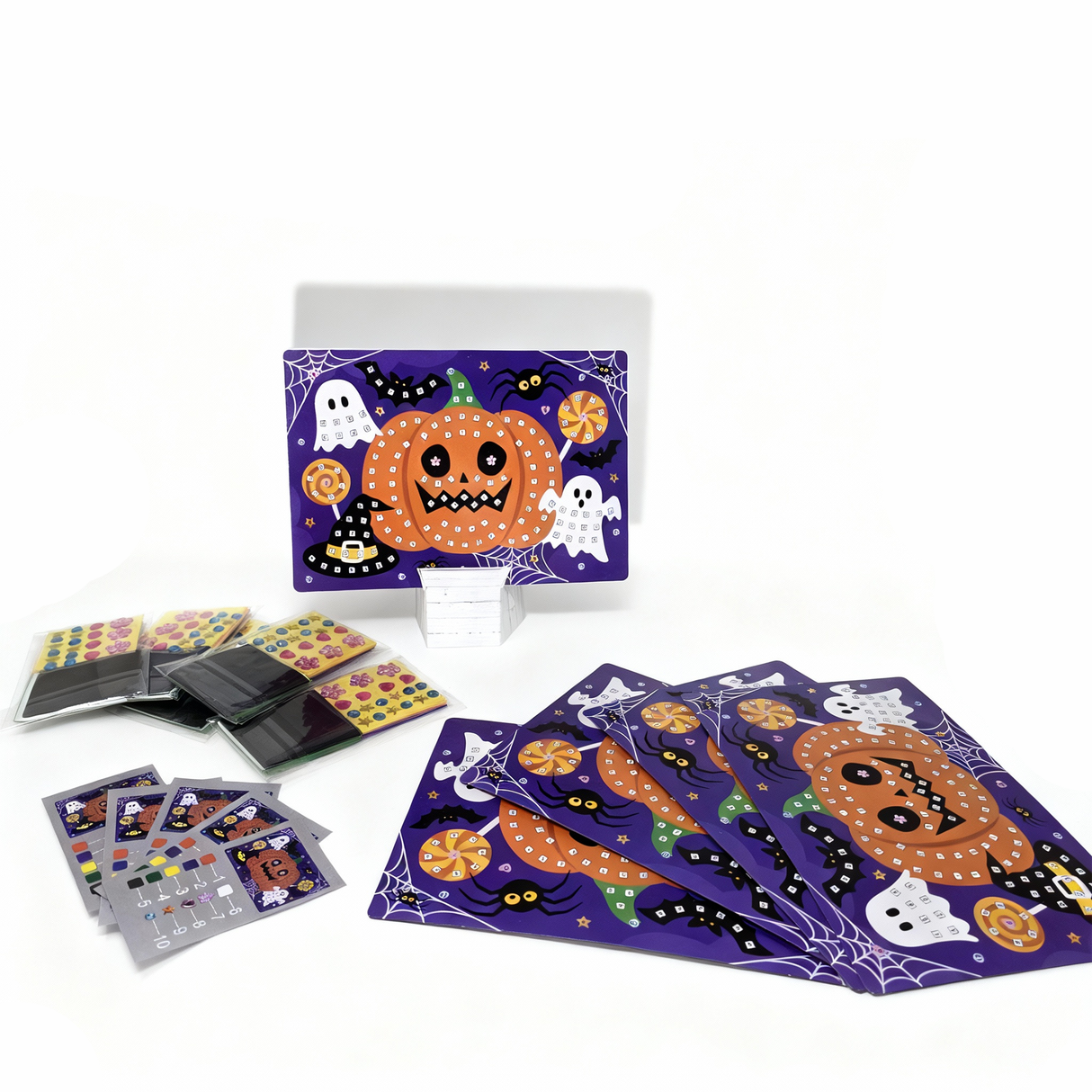 Mosaic Art Pumpkin & Ghosts kit with Stand pack of 5