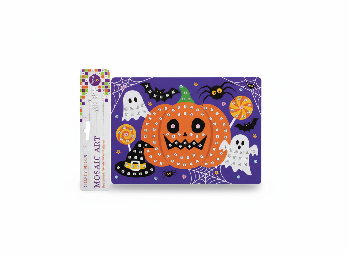 Mosaic Art Pumpkin & Ghosts kit with Stand pack of 5