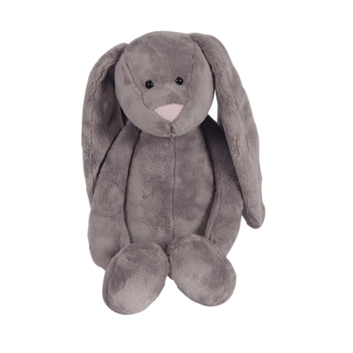 Heartbeat Stuffed Bear Flopsy Grey Bunny Pink Nose (16"")