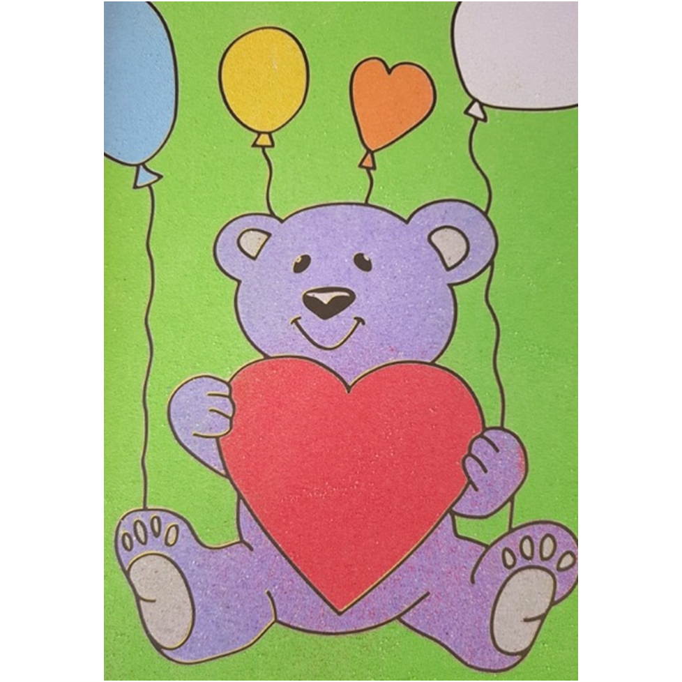 A4 Love Heart Teddy Bear Sand Art Picture (25 Pack)