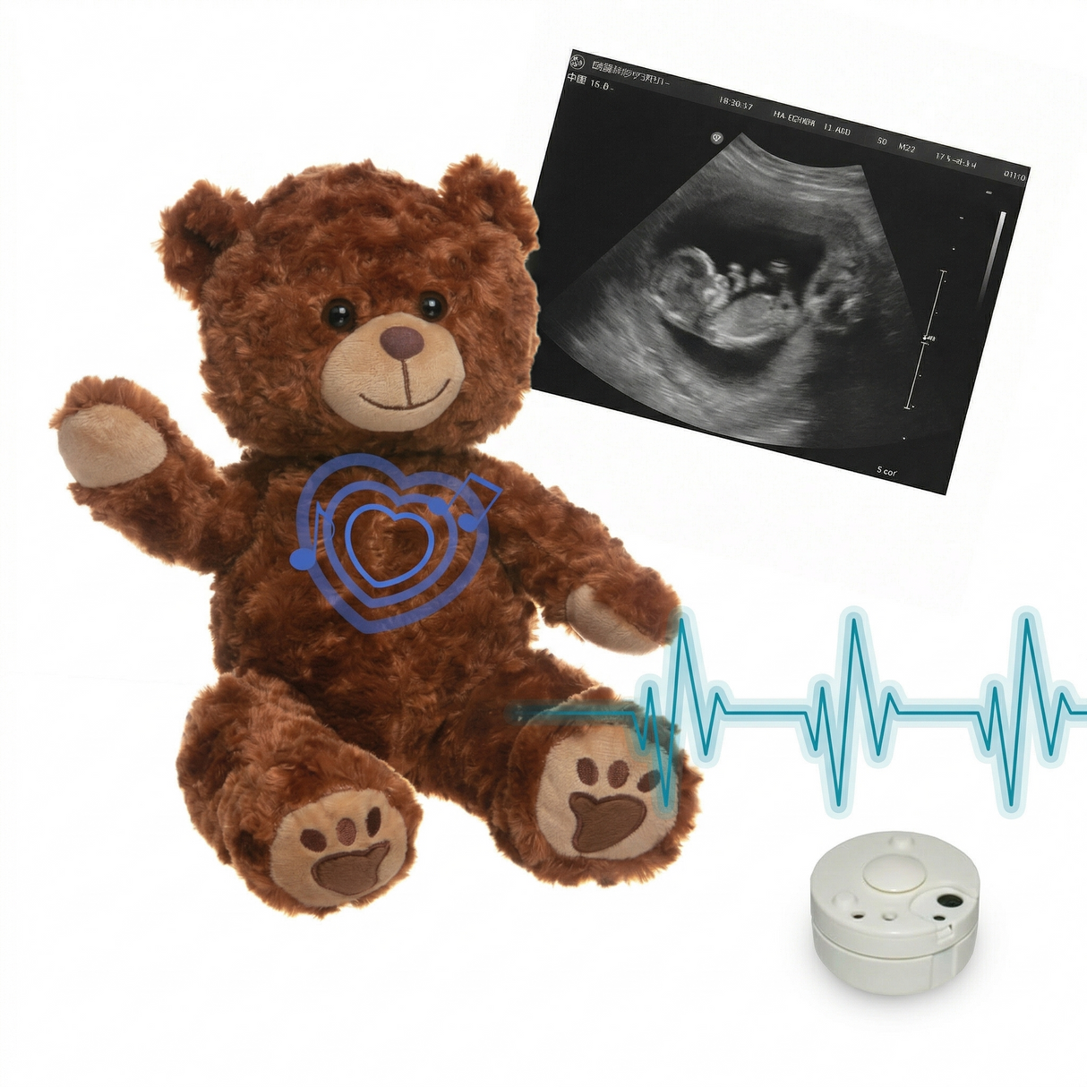Charlie Chestnut Brown Bear 16" Baby Heartbeat Bear