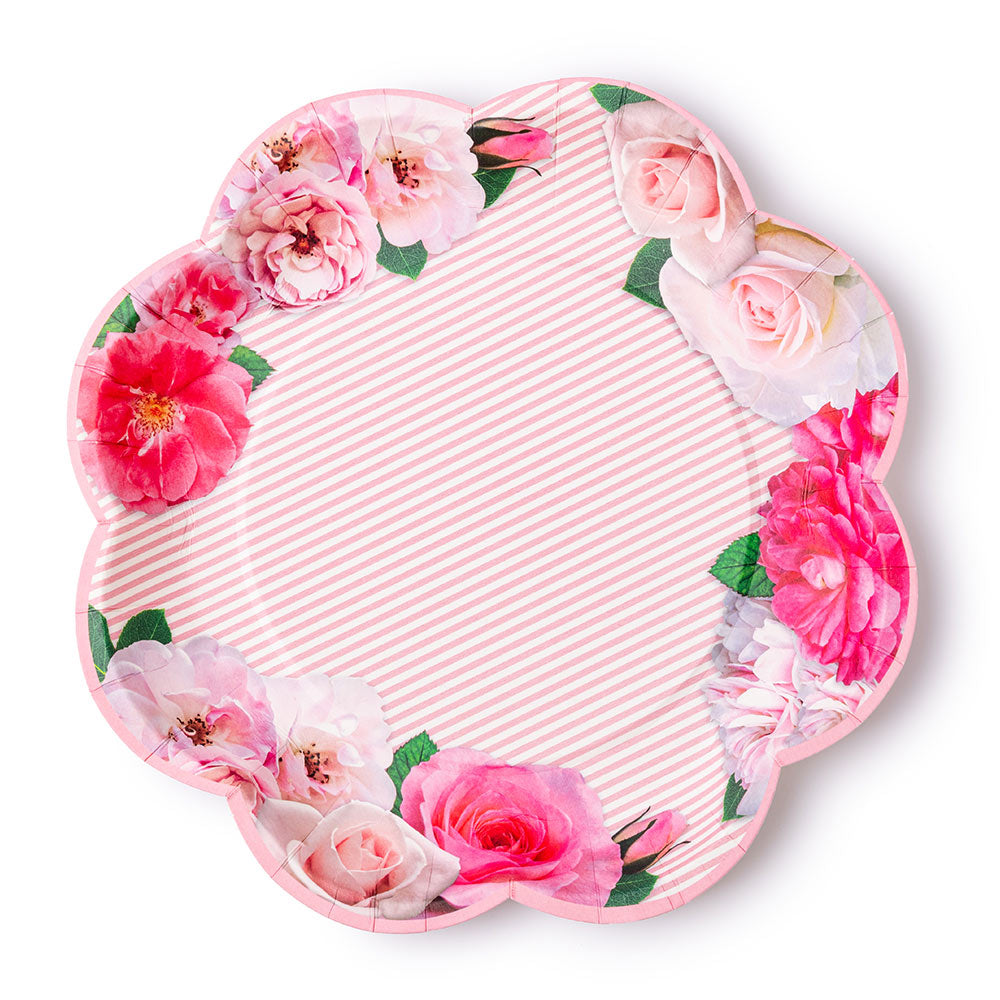 A Very English Rose Paper Party Plates (x8)