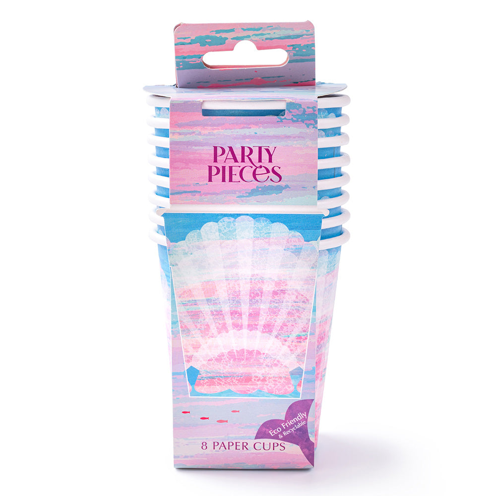 Queen of the Sea Shell Paper Party Cups (x8)