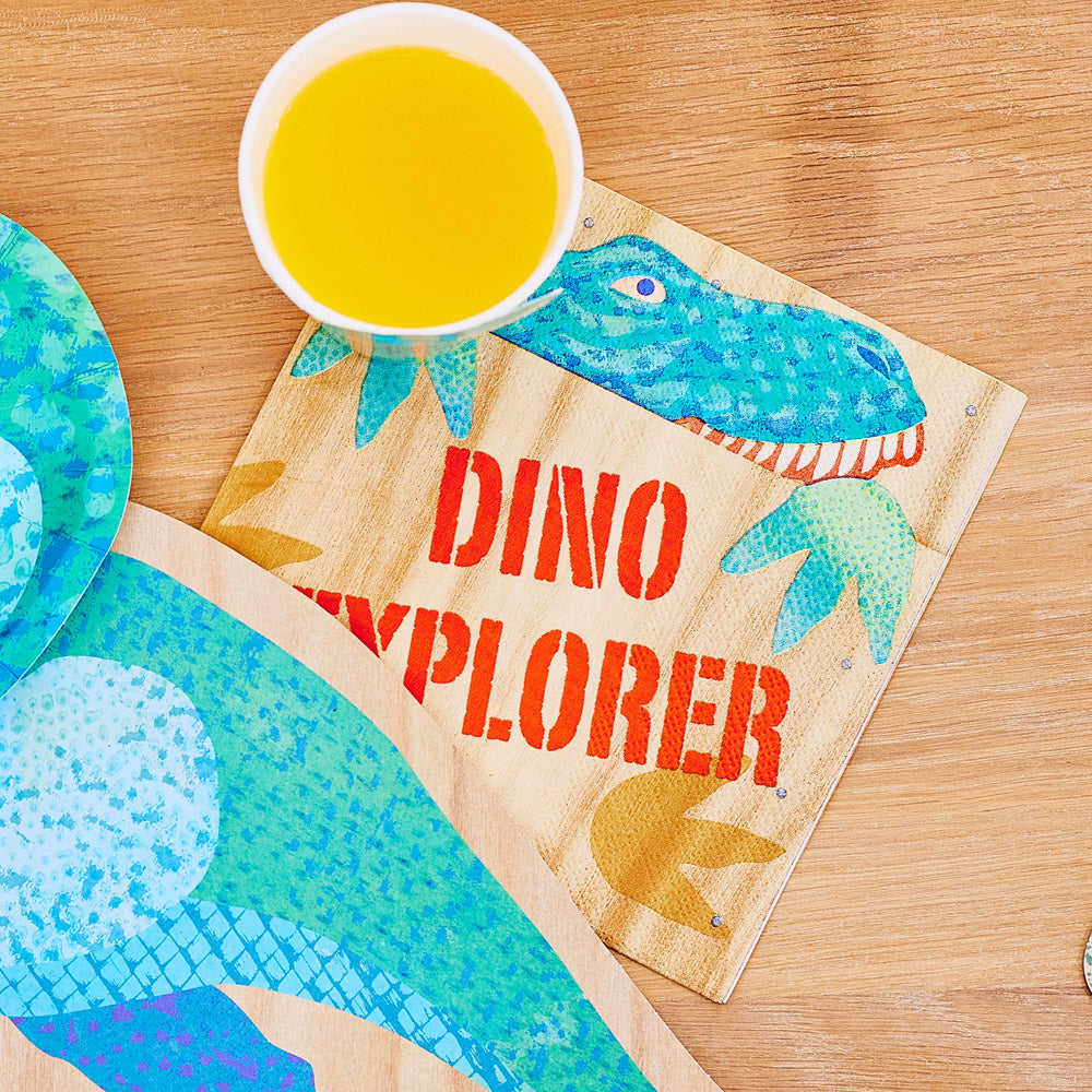 Dino Explorer Paper Party Napkins (x16)
