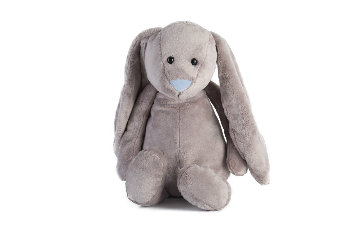 Heartbeat Stuffed Bear Flopsy Grey Bunny Blue Nose  (16"")