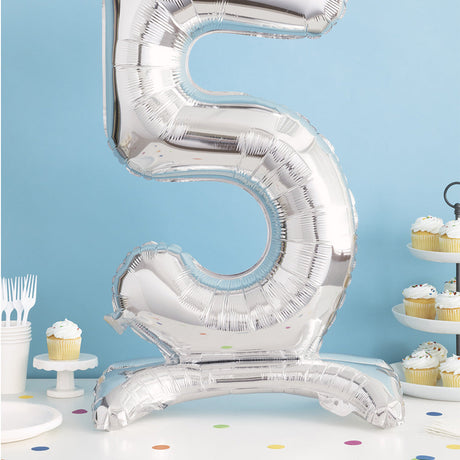 Silver Standing Number Balloon - 1