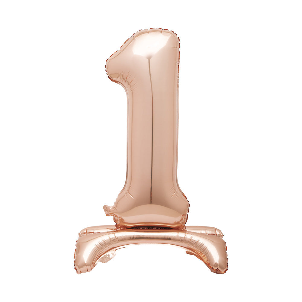 Rose Gold Standing Number Balloon - 1